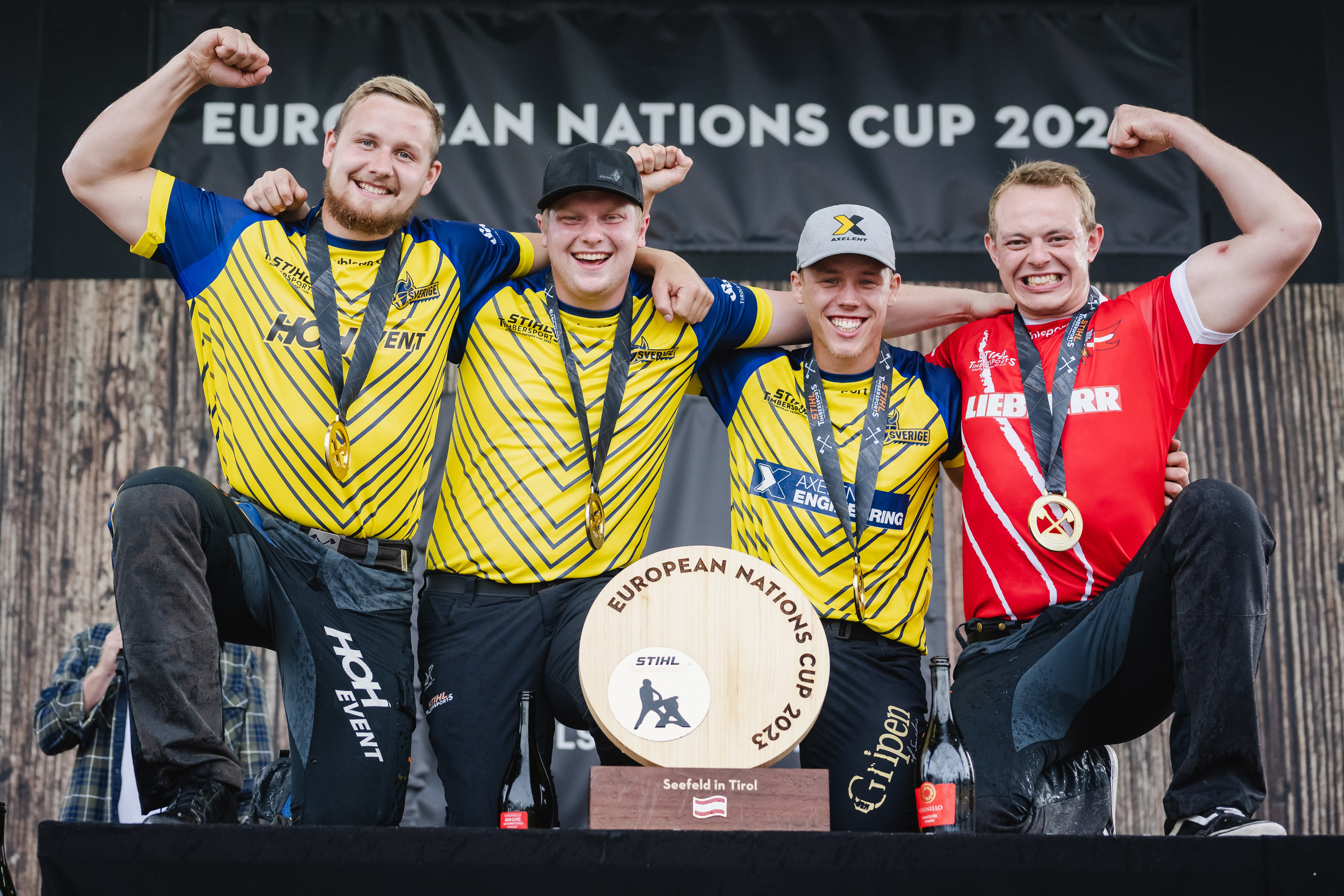 Team Scandinavia makes it back-to-back European Nations Cup champions: Swedish trio, Emil Hansson (L), Edvin Karlsson (C), Ferry Svan (C) and Denmark’s Esben Pedersen (R). 