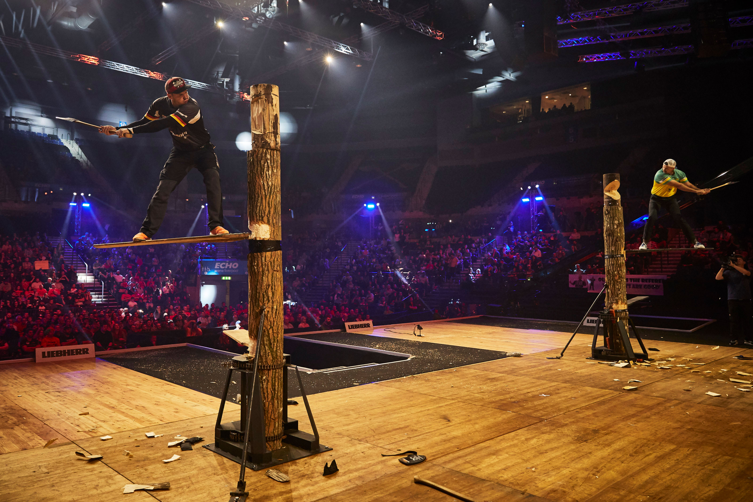 STIHL TIMBERSPORTS® Athleten bei der Einzel-Weltmeisterschaft 2018 in Liverpool.