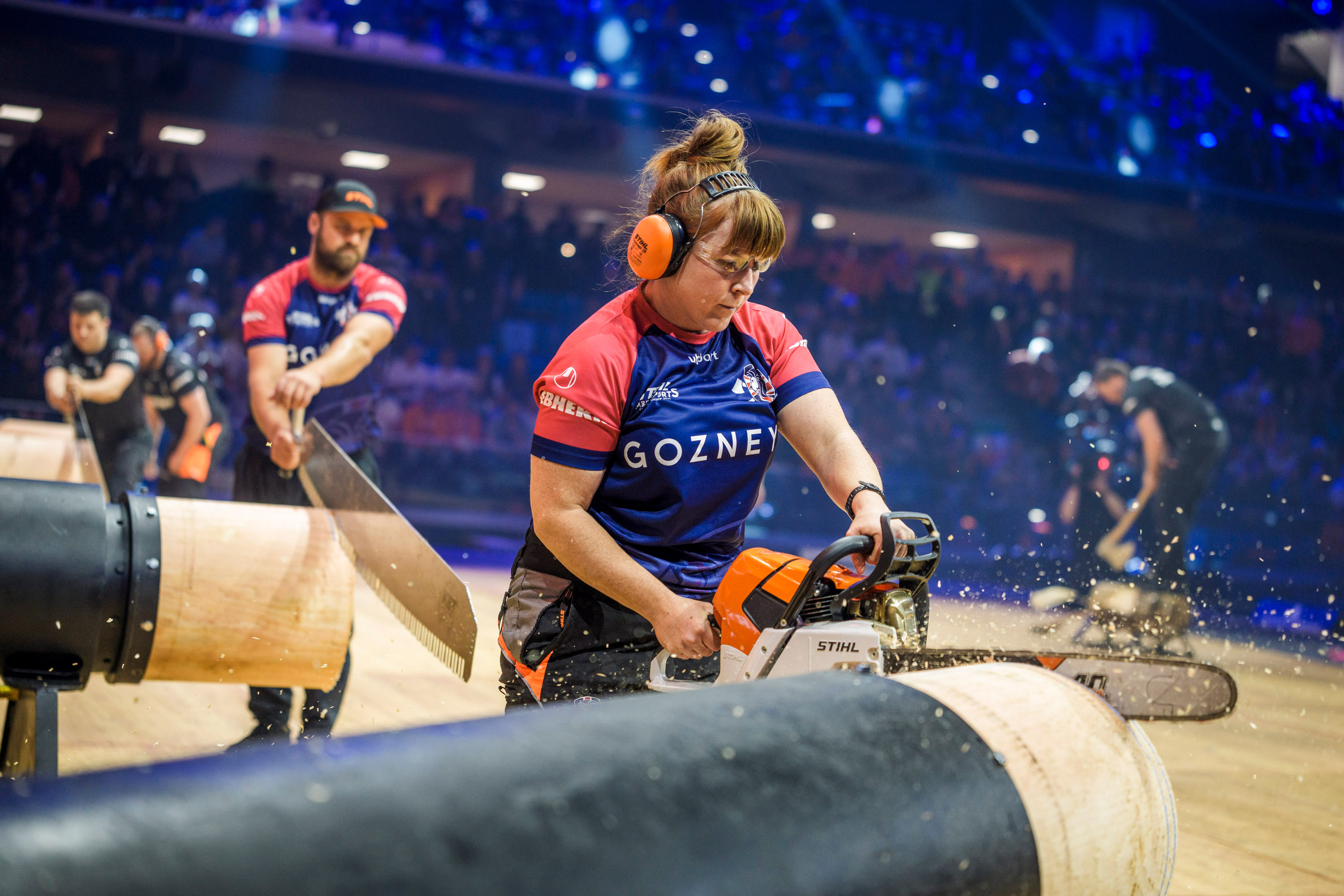 Rachel Ferrington on the Stock Saw at the 2025 Team World Championships in Milan.