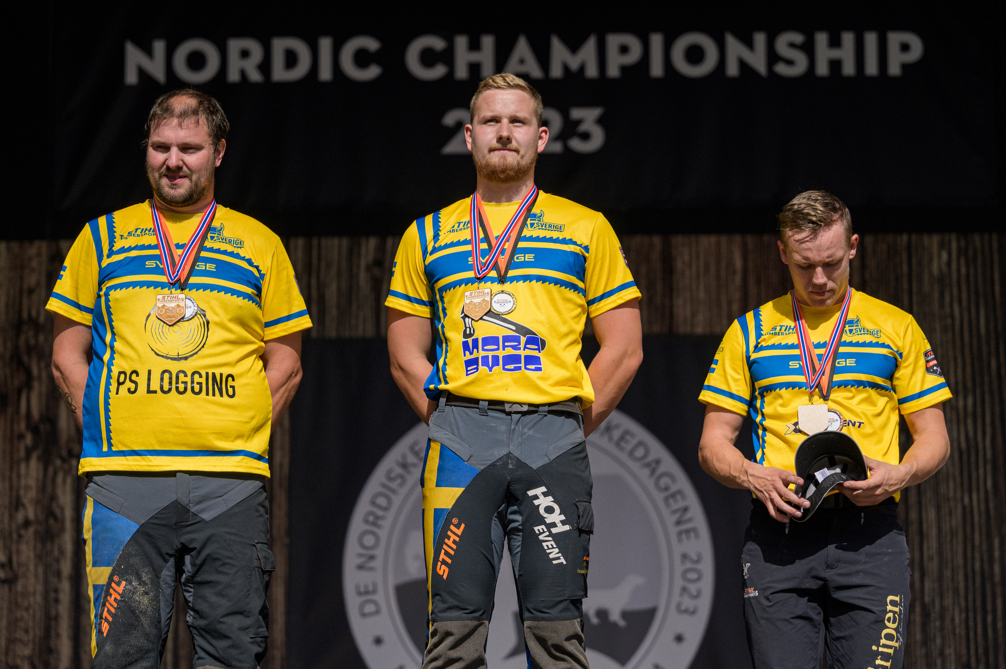Emil Hansson defended his championship title in Elverum leaving Pontus Skye (left) and Ferry Svan (right) behind him.