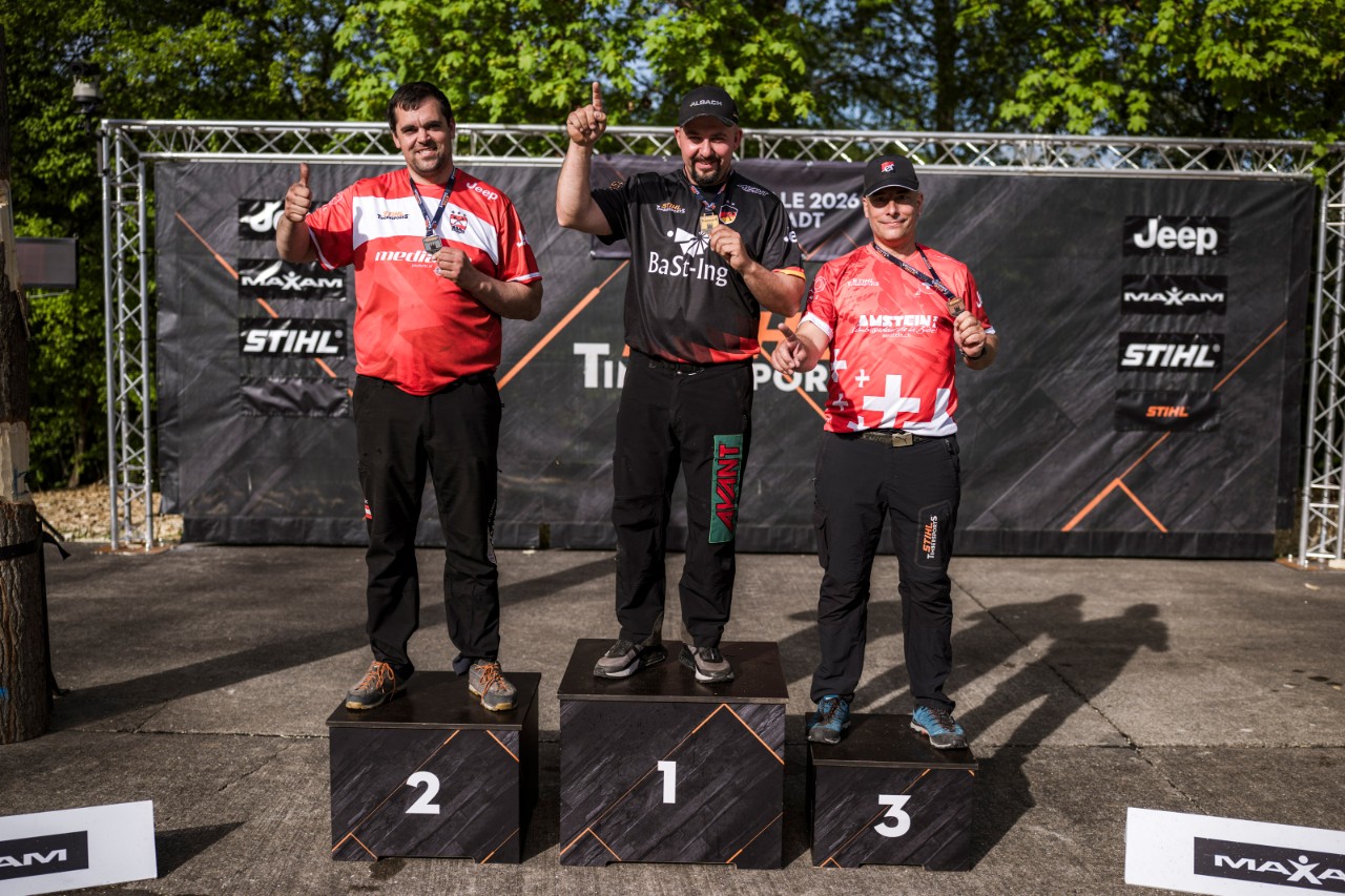Das Podium des DACH Semifinals in Mellrichstadt. Armin Kugler (r), Danny Martin (m) und Cyril Pabst (l).